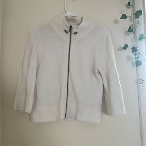 Calvin Klein Cream Knit Zip Jacket